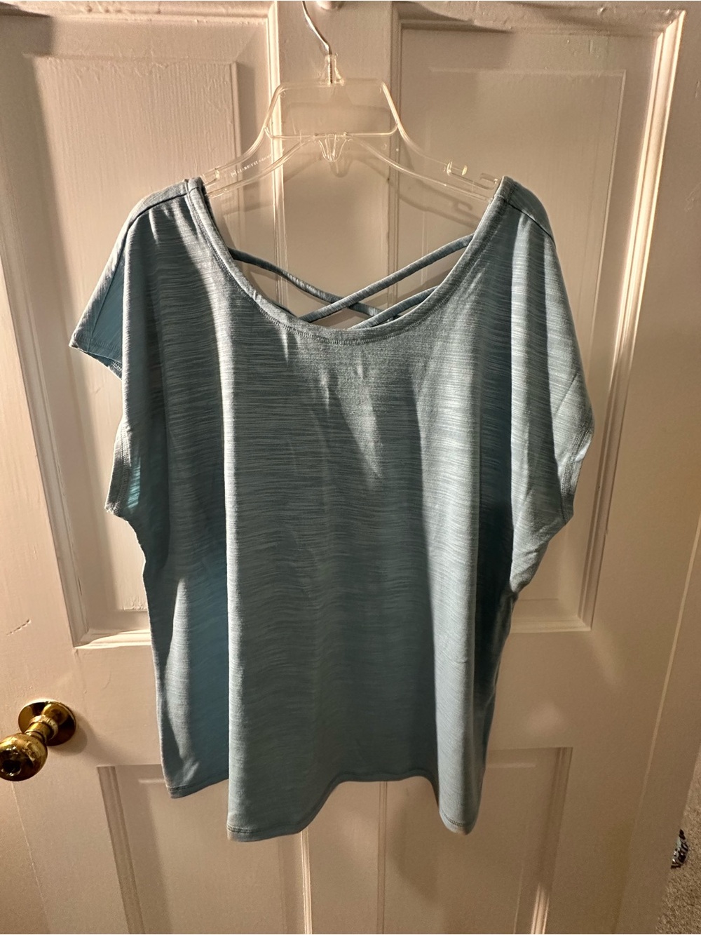 T by Talbots Light Blue Women's Crisscross Back Tee